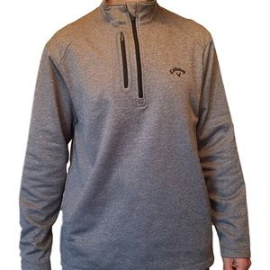 Callaway Heather Gray Mock Collar  Golf Pullover